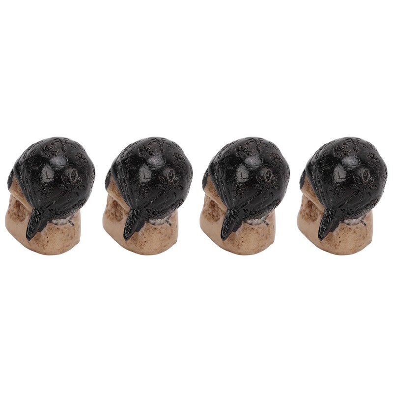 4PCS/Set Tire Valve Cap Skull Shape with Rubber Ring for