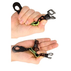 Minadax 2 x glove holders, 1 x clip and 2 x clips, metal carabiner, robust, versatile and safe, 10 kg capacity, ideal for fire brigade, construction and industry