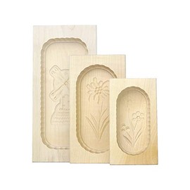 KAESE-SELBER.DE Set of 3 Square Maple Butter Moulds