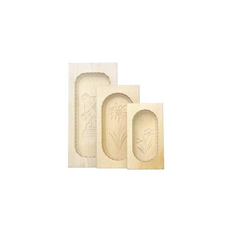KAESE-SELBER.DE Set of 3 Square Maple Butter Moulds