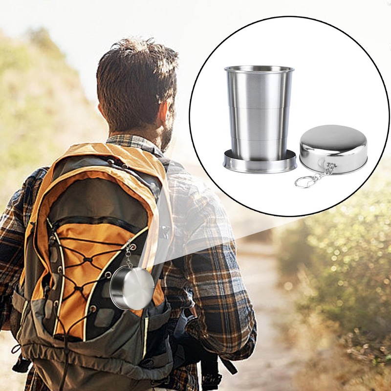 Stainless Steel Folding Cup - Collapsible Cups for Traveling |