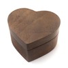 Heart Shaped Wooden Ring Box Black Soft Lining Smooth Surface