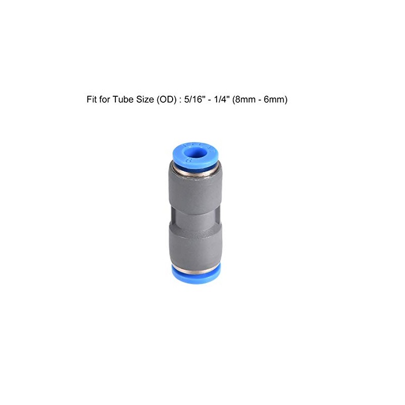 sourcing map Straight Push to Connector Reducer Fitting 8mm to