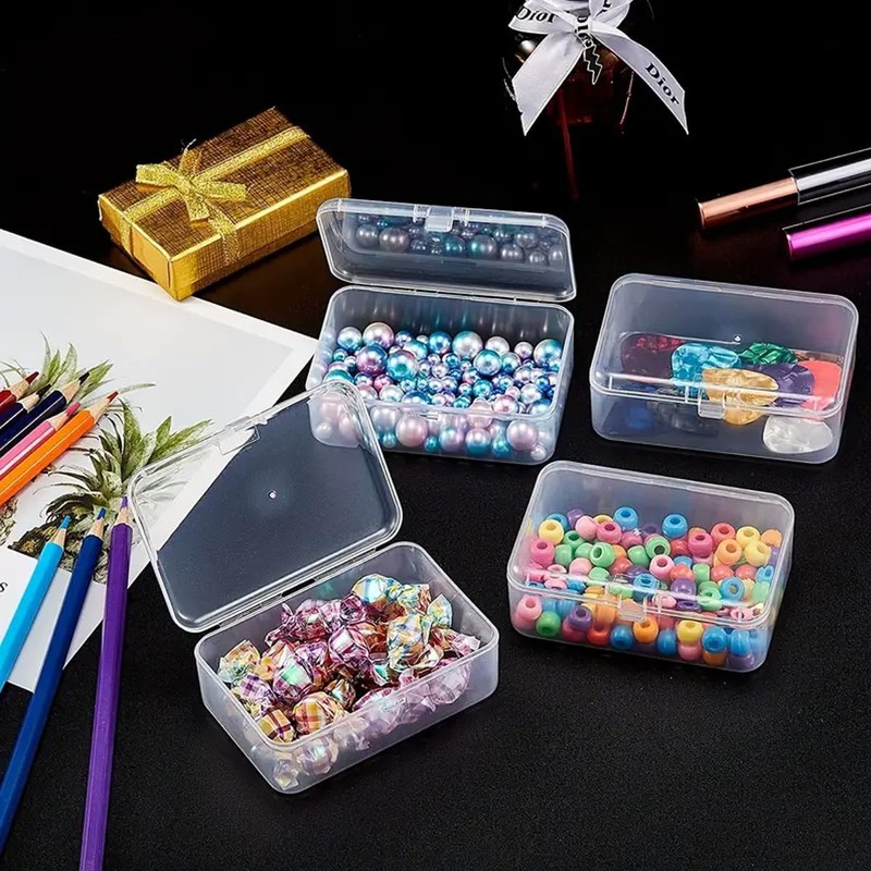 AIMALL 11.5cm Transparent PP Plastic Rectangular Storage Box, Small Parts