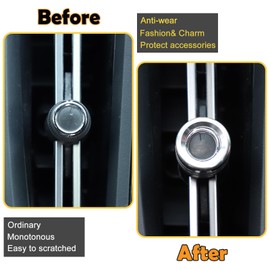 Air Vent Lever Cover Wind Outlet Knob Decoration Trims Compatible with Subaru WRX 2022-2024, Car Volume Knob Protection Ring Multimedia Sound Volume Tune Knob Decor Cover Trim Accessories (silver)