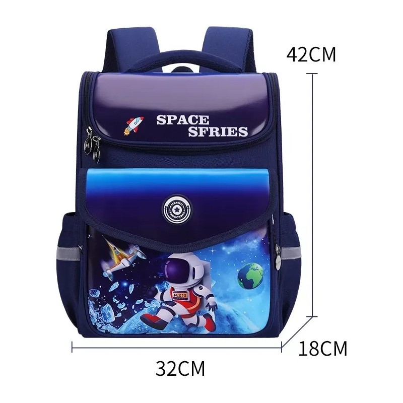 Mochila Escolar Para Primaria Juvenil Grande Doble Bolsa Al Frente