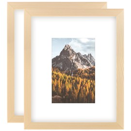 Picture Frames 8x10 Grain 2 Pack Nature Solid Wood for Wall Mounting and Tabletop Display