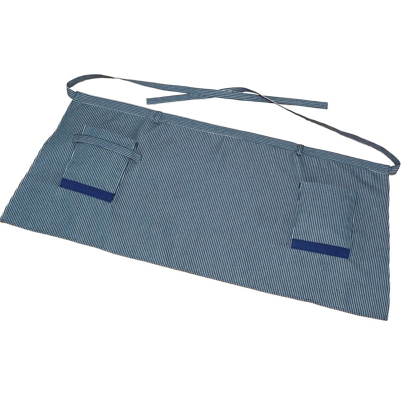 Astro 602-50 Navy Striped Denim Style Cafe Half Apron Unisex