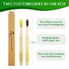 Virgin Forest 10 Pcs Soft Bristles Bamboo Toothbrush, Biodegradable Natural