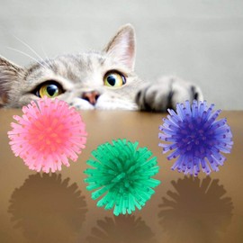 Zerodis Pack of 10 Cat Balls Toy, 3.5 cm TPR Cat Toy, Portable Interactive Cat Toy for Cats, Kittens, Training, Play