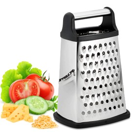 Rallador de Cocina, Molinillo de Verduras Multifunción de 4 Lados, Rallador de Caja Manual de Acero Inoxidable, Utilizado para Rallar Queso, Limóns, Patatas, Verduras(9 Pulgadas)