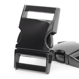 Enosea 2 Pcs 1 inch(25mm) Metal Buckles Quick Side Release Buckle Clips for Straps Paracord Backpack Webbing Dog Collars, Gun Black