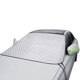 Tapha Extra Large Windshield Snow Cover for Ice & Sleet, Freeze Protector for Auto Coupe Sedan Truck Van SUV, 63" x 49.6" inch (Silver)