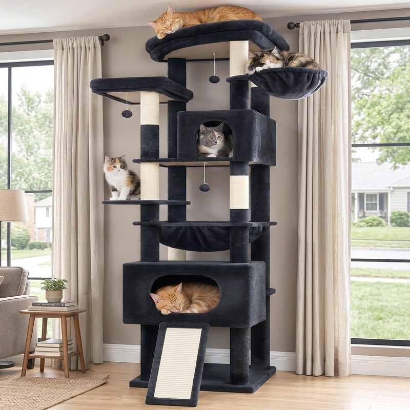 Gitelsnour Cat Tree, 78.7'' Cat Tower, 2 Big Condos for