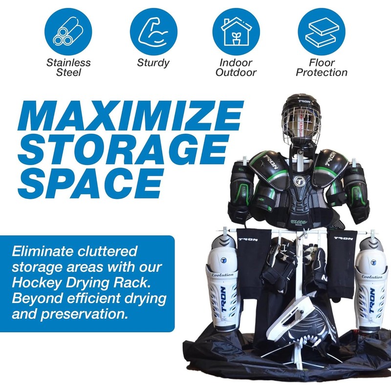 Wet Gear-Hockey Equipment Dryer Rack: Metal Model