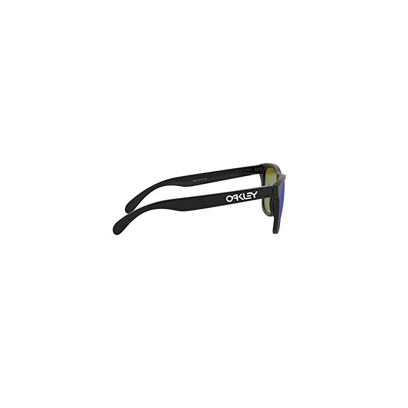 Oakley OO9013 Frogskins Square Sunglasses, Matte Black/Violet Iridium, 55 mm
