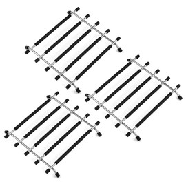 JJWNMLL trivets for kitchen worktops - 3pcs black kitchen worktop protector trivets for hot pans kitchen worktops protector with anti slip base