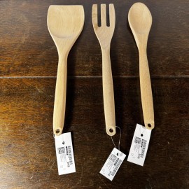 Ikea Of Sweden 3pc Bamboo Wooden Spoon Fork Spatula Cooking Mixing Utensils IKEA of SWEDEN NEW