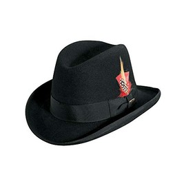 Scala Classico Men's Wool Felt Homburg Hat, Black, XX-Large