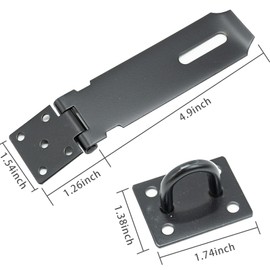 Door Padlock Hasp, 5 Inch Stainless Steel Padlock Hasp and Staple Shed Lock Hasp Shed Door Latch Heavy Duty Gate Lock Latch Security Hasp and Staple for Door Window Cabinet Pet Cage Crate