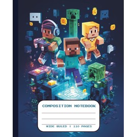 Gamer Gift Ideas |Composition Notebook Gamer | Grade School |Creative Writing Gifts Journal |Wide Ruled for Boys Kids Ages 8-12 10-12 6-8 | Party ... | Lined Paper| Middle Homeschool | 110 Pages