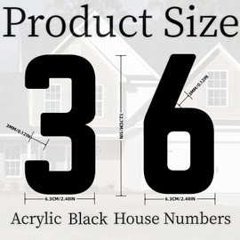 Self Adhesive 5 Inch House Numbers Black, Acrylic Modern House Address Numbers for House, Large Door Numbers for Outside House Office Home Room Hotel Apartments (Black, 5in Letter-C)