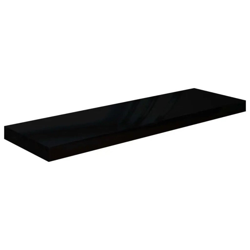 2 PCS High Gloss Black Floating Wall Shelves 31.5x9.3x1.5 Inches