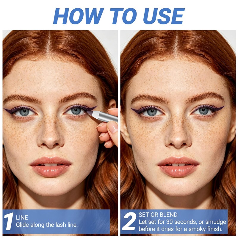 Navy Blue Waterproof Eyeliner Pencil with Sharpener, 07