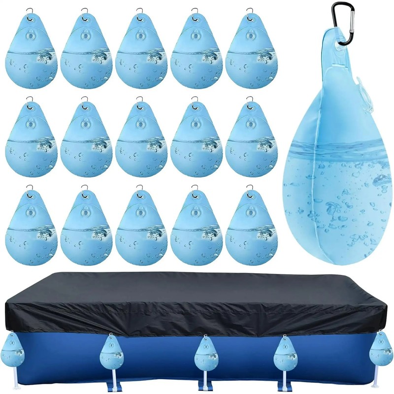 ShineTrip Fillable Pool Cover Weight Bag with Hook, PVC Winter