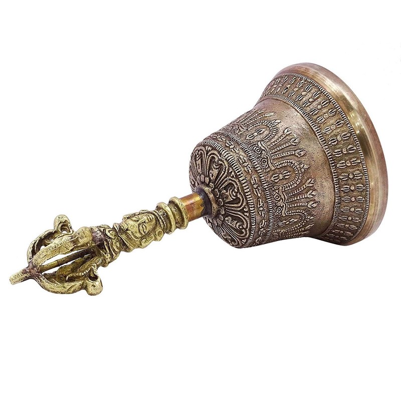 IBA Indianbeautifulart Religious Tibetan Buddhism Antique Brass Bell Handmade Vajra