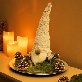 com-four® 2 x Premium Christmas Gnome for Christmas Decoration - Scandinavian Figure as Decorative Item - Swedish Gnome Stand as Table Decoration - Collectible Figure - Santa Claus with Polystyrene