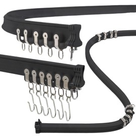 Aluminum Flexible Ceiling Curtain Track 3ft-9.8ft/3 Meter-Bendable Ceiling Track For Curtains, Ceiling/Wall Mount Curtain Rail System For Curved Shower Curtain, RV/Sliding Curtain Track (BLACK)