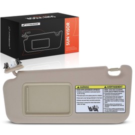 A-Premium Driver Left Side Sun Visor Compatible with Toyota RAV4 2010 2011 2012 - with Vanity Light, with Vanity Mirror, with Sliding Sun Visor Extension, Beige Color - Replaces 7432042502E1