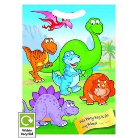 MBB Boys Girls Party Goodie Bags - Birthday Loot Treat Recyclable Plastic Candy Bag (DINOSAUR, 20 Bags)