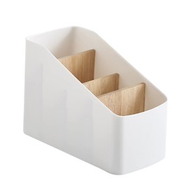 GRIRIW Wooden Storage Box Multi-compartment Desk Organizer Makeup Brush Holder Cosmetics Storage Home Office