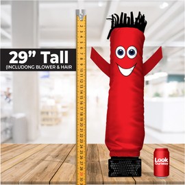 LookOurWay Air Dancers Mini Inflatable Tube Man Set - 29" Wacky Waving Inflatable Tube Guy with Blower for Desktop Advertising - Red