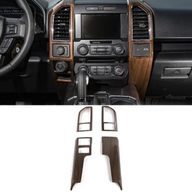 Voodonala for F-150 2015-2020 Wood Color Central Control Cover Frame Trim for Ford F150 2015 2016 2017 2018 2019 2020,2017-2022 F250/F350/F450/F550 King Ranch Lariat, Platinum