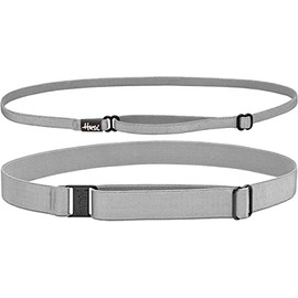 Hipsy Women's Elastic & Adjustable Running Sports Headband Mixed 2-Pack (Wide & Skinny Silver 2pk)