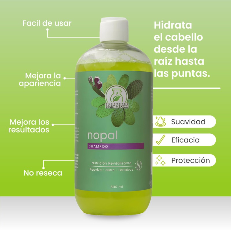 Shampoo Con Extracto De Nopal Revitalizante Productos Mart Mexico 500