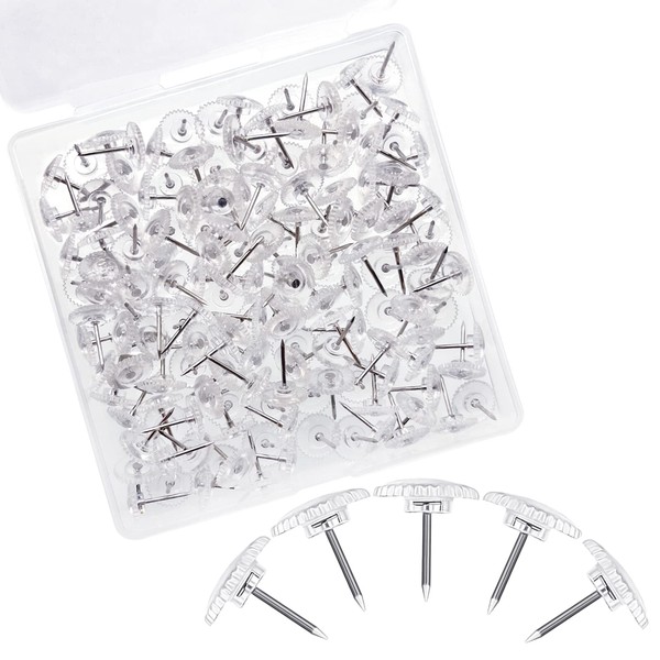 Anvin Clear Push Pins 200 Pieces Thumb Tacks Transparent Head
