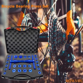 Bike Bearing Press Kit, ROWYOU Bicycle Bearing Press Set Include 35 Bearing Adapters & Bike Headset Press Tool & Carry Case, Heavy Duty Bike tool for Wheels/Hub BB Axis Turning Point Tool
