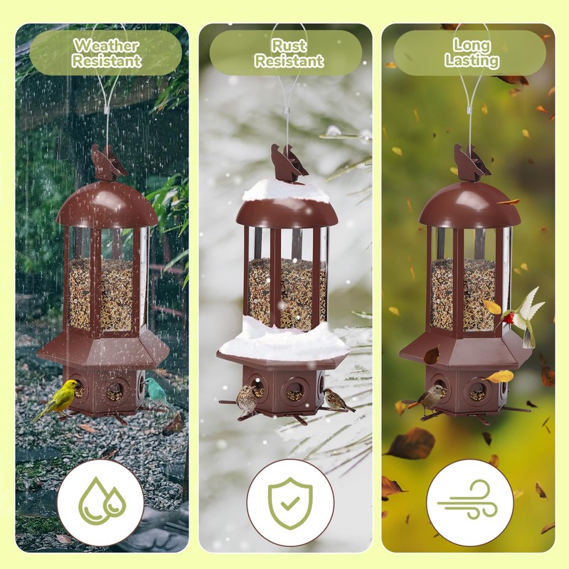 Professional Squirrel Proof Bird Feeders - Sorflife Large Capacity 5.06
