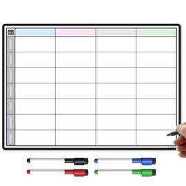 TMS A4 Magnetic Weekly Planner and Dry Wipe Pens | Fridge Magnet Calendar, Meal Planner Whiteboard for Kitchen | Small Dry Erase Memo Board for To Do List, Office Notes or Daily Reminders