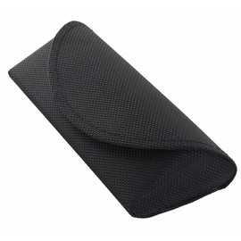 Megan 2236-01 Men's Stylish Slim Slim Compact Aluminum Semi-Hard Glasses Case Black
