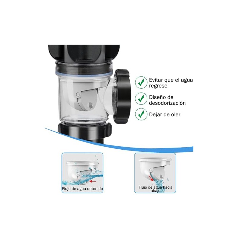 Kit de Drenaje para Lavabos de Cocina,3 en 1 Tubo