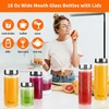 poweco Glass Juice Bottles 4 Pack 20 oz - Wide