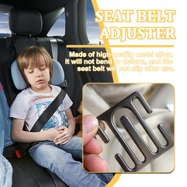 MIRKUZI Pack of 2 Metal Car Seat Belt Clip Safety Belt for Children Universal Seat Belt Lock Clips Suitable for All Models (Black)