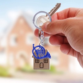 Llavero popular, llavero de cuerno, llavero francés, para la familia del de cumpleaños del amante del de Navidad(Blue French Horn Keychain)