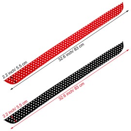 2 Pieces Polka Dot Headbands for Girls and Women Headband Retro Bandana 50s Wire Headband Vintage Print Christmas Hairband (Red, Black)