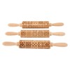 3pcs Wooden Embossed Rolling Pin Engraved Embossing Dough Roller for